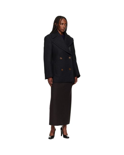 Lanvin Black Wool Peacoat