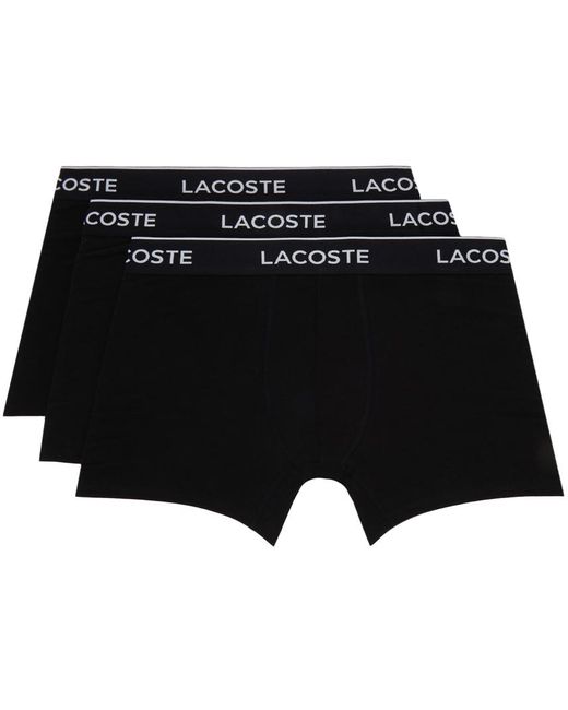 Ensemble de trois boxers noirs Lacoste pour homme en coloris Black