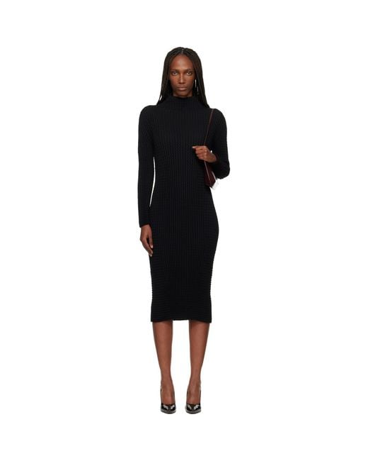 Issey Miyake Black October Spongy-Bk58 Midi Dress