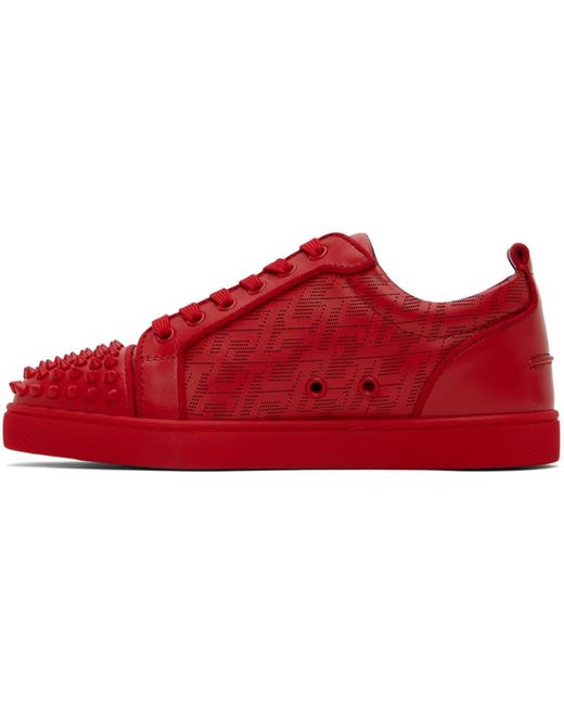 Christian Louboutin Red Louis Junior Spikes Orlato Sneakers for men