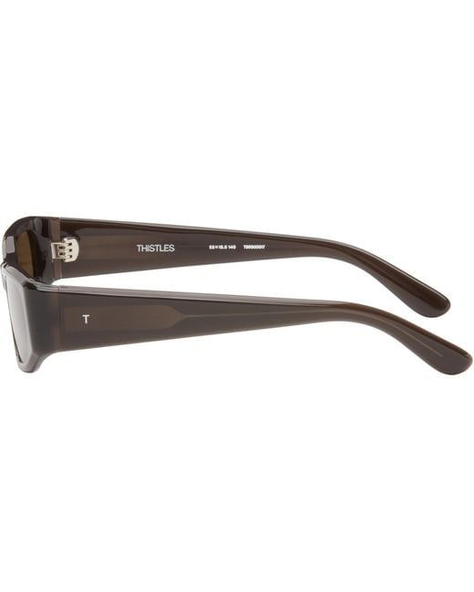 THISTLES Brown 'The Suede' Sunglasses