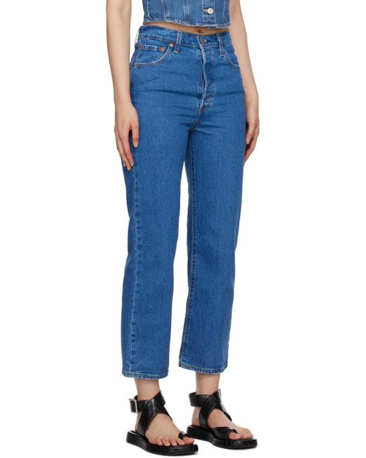 Levi's Blue Ribcage Straight Ankle Jeans