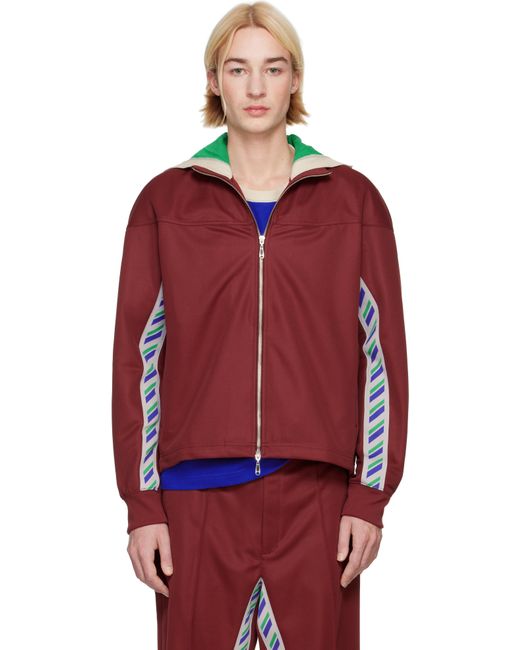 Asics Red Novalis Burgundy Styrax Track Jacket for men