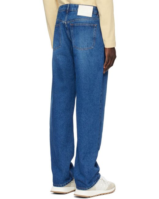 AMI Blue Indigo Loose-fit Jeans for men