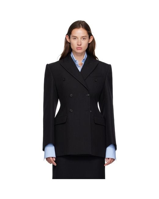 Wardrobe NYC Black Double Breasted Contour Blazer