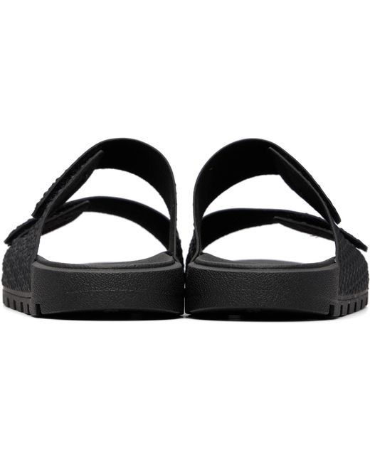 HUGO Black Monogram Riptape Strap Sandals for men