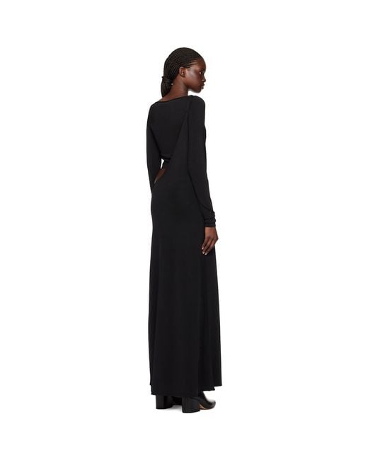 Paris Georgia Black Drape Maxi Dress