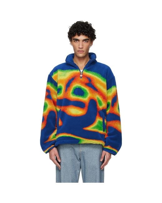 Casablanca Orange 1/4 Zip Fleece Jacket for men