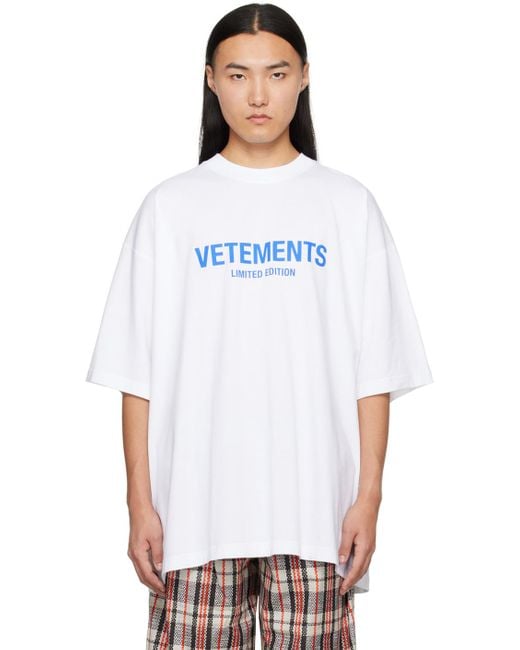 Vetements White 'limited Edition' T-shirt for men