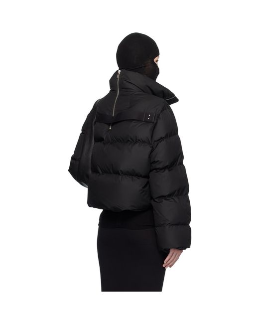 Rick Owens Black Moncler + Cropped Cyclopic Down Jacket