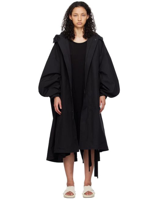 Manteau noir à col cheminée - atelier Y-3 en coloris Black