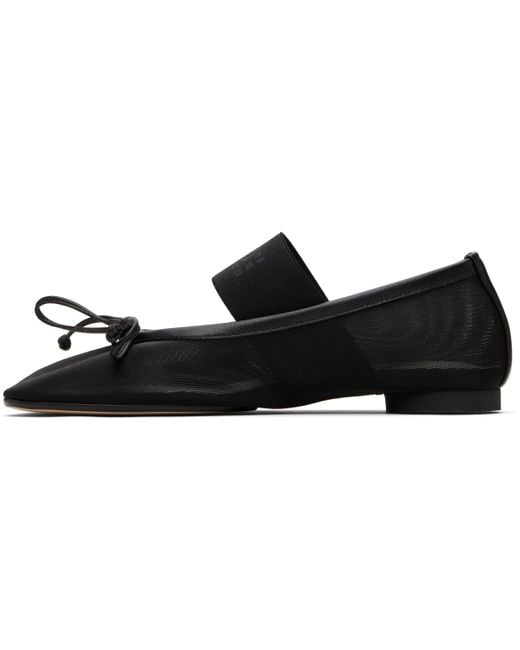 MM6 by Maison Martin Margiela Black Anatomic Numeric Ballerina Flats