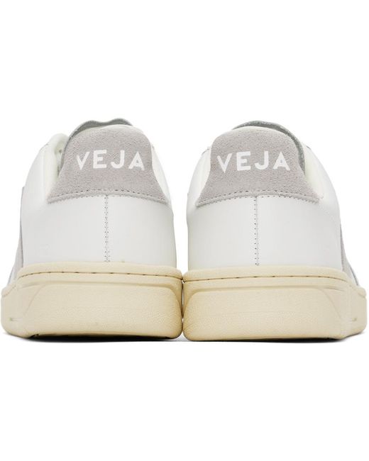 Veja Black White & Gray V-12 Leather Sneakers for men