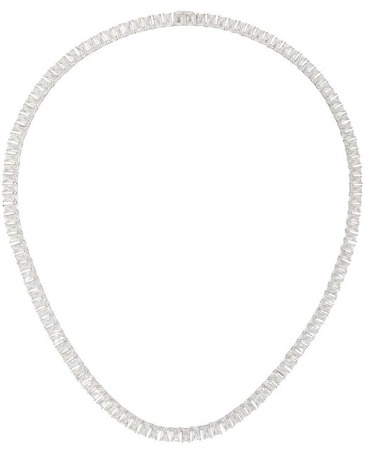 Hatton Labs White Emerald Cut Tennis Chain Necklace for men