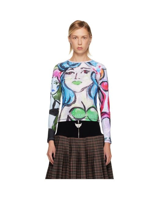 Chopova Lowena Black Painted Pin Up Fitted Jersey T-Shirt