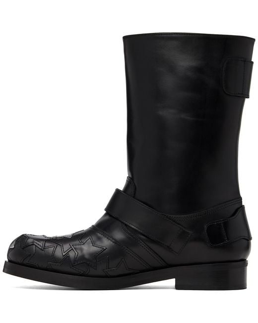 STEFAN COOKE Black Star Biker Boots for men