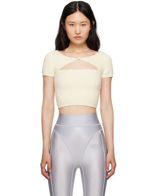 T By Alexander Wang Multicolor Off-white Cutout T-shirt