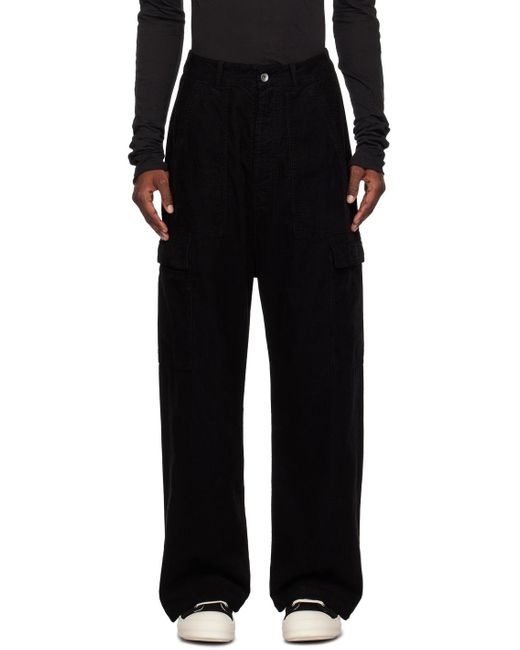 Rick Owens Black Wide-leg Cargo Pants for men