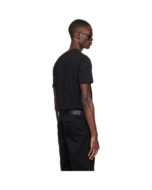 Versace Black Embroidered Cotton-Jersey Slim T-Shirt for men