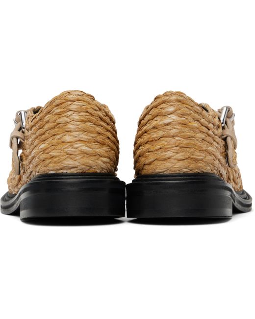 Moschino Black Olivia Raffia Mary Jane Loafers