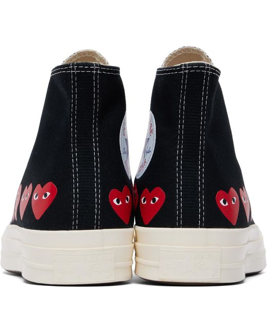 COMME DES GARÇONS PLAY Black Converse Edition Chuck 70 Multi Heart Sneakers for men