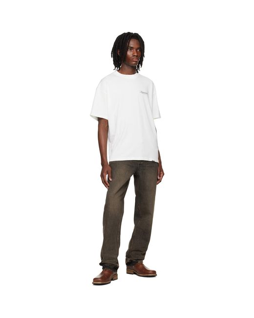 Represent White Off- Owners Club' Script T-Shirt for men