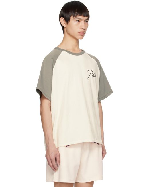 Rhude Natural Off-white & Gray Raglan T-shirt for men