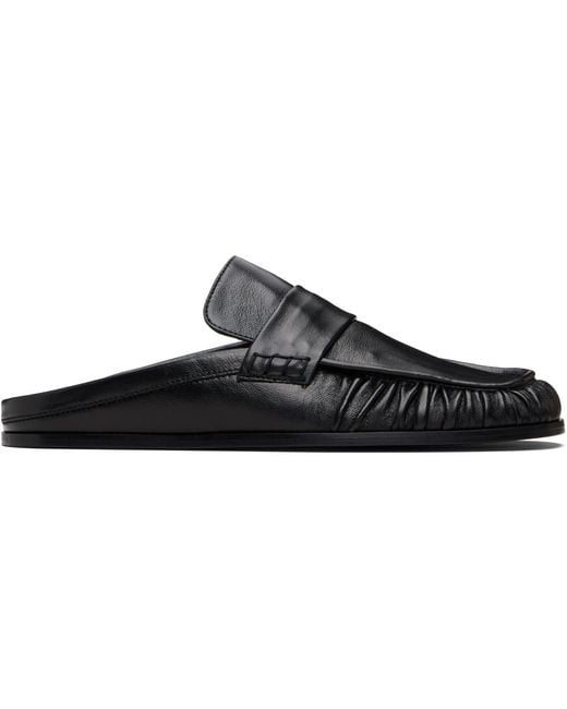 Jil Sander Black Moc Toe Loafers