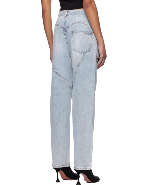 Area Black Crystal Slit Jeans