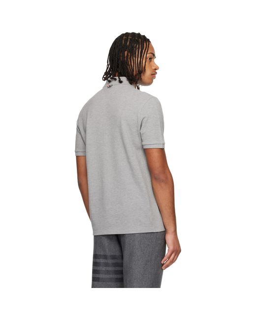 Thom Browne Black Classic Pique 4-Bar Polo for men