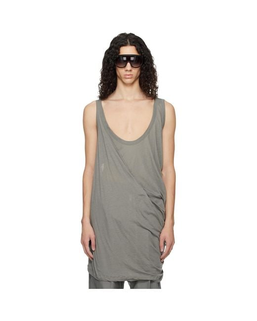 Rick Owens Black Temple Pony Tank Top for men