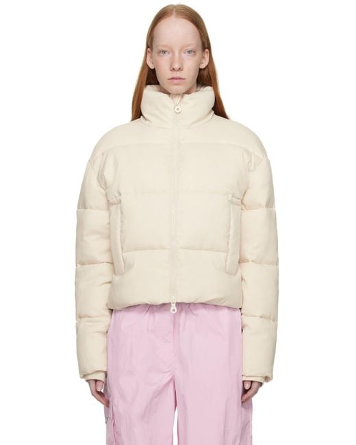 GIRLFRIEND COLLECTIVE Natural Off- Cropped Puffer Jacket