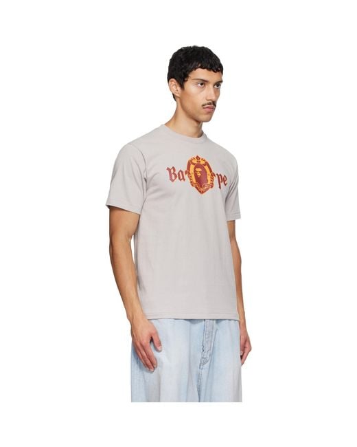 A Bathing Ape White Old English Logo T-Shirt for men