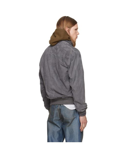 Polo Ralph Lauren Gray 'The Charleton' Suede Jacket for men