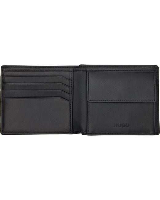 HUGO Black Stacked Logo' Wallet for men