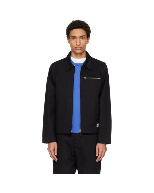 Merz B. Schwanen Blue Zipped Twill Jacket for men