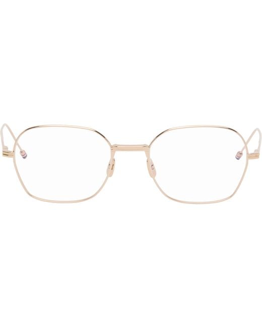 Thom Browne Black Titanium Rectangular Glasses for men