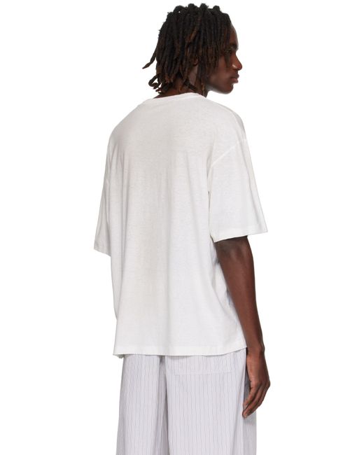 Acne White Off- Logo T-Shirt for men