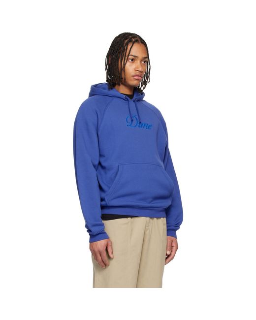Dime Blue Cursive Hoodie for men