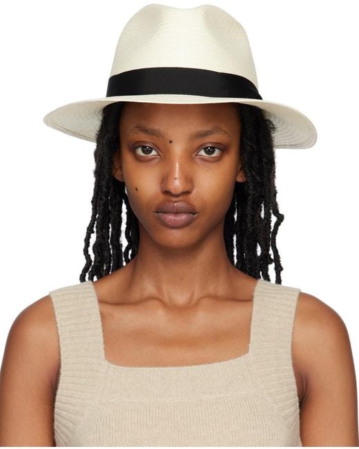 Rag & Bone Black White Straw Panama Hat