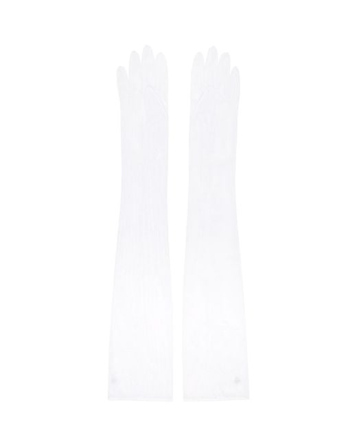 Handsome Stockholm White Mesh Long Gloves
