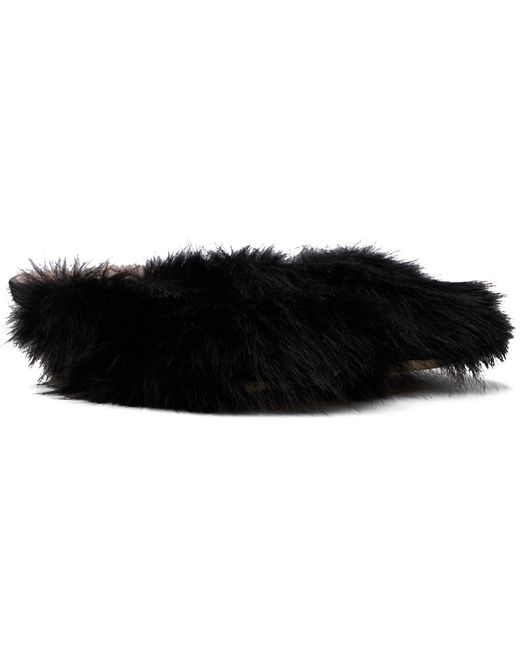 Simone Rocha Black Faux Fur Mule Heels