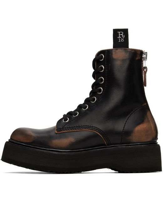 R13 Black Single Stack Boots