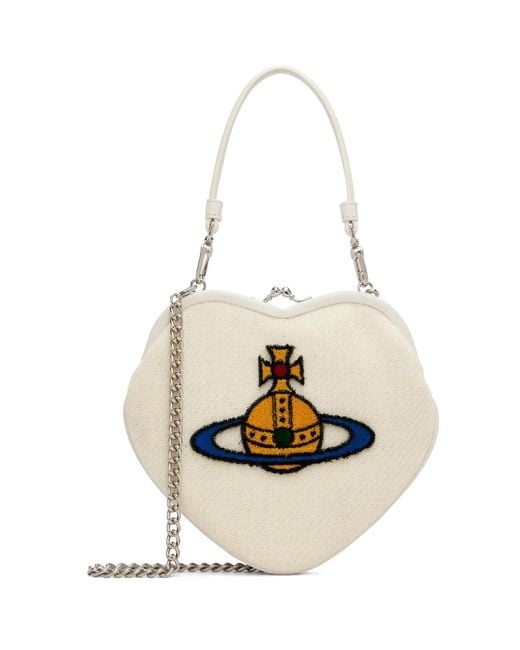 Vivienne Westwood White Off- Belle Heart Frame Bag