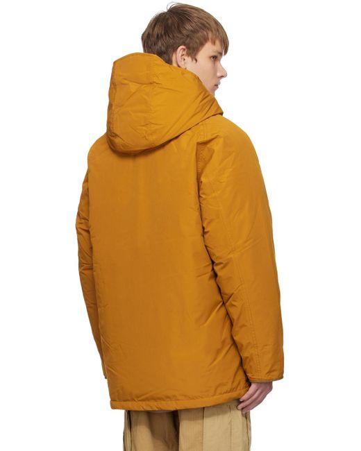 Nanamica Orange Hooded Down Coat for men