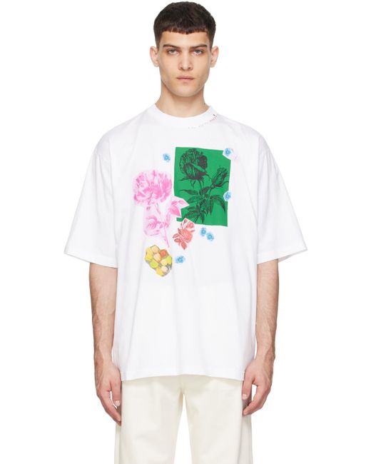 Marni Multicolor Flower Prints T-Shirt for men