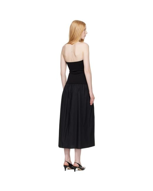 Rag & Bone Black Irina Mixed-Media Midi Dress