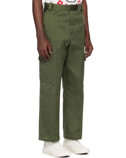KENZO Green Belted Cargo Pants for men