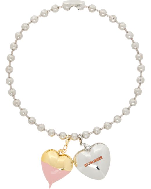 メンズ OTTOLINGER シルバー Otto Heart ネックレス Metallic