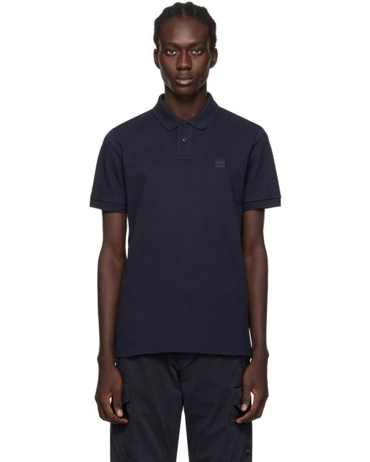 Boss Blue Navy Patch Polo for men